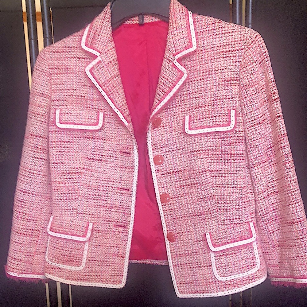 Tahari Cropped Tweed Blazer - Picture 2 of 8